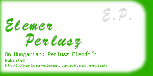 elemer perlusz business card